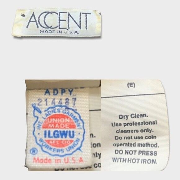 Vintage Accent Blazer Women's Large Scalloped Edge Black Velvet Hipster Jacket - Picture 9 of 9